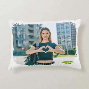 Modern Grunge Border Photo Accent Pillow