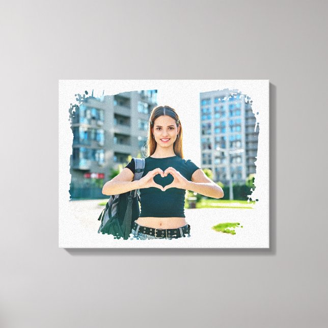 Modern Grunge Border Photo Canvas Print (Front)