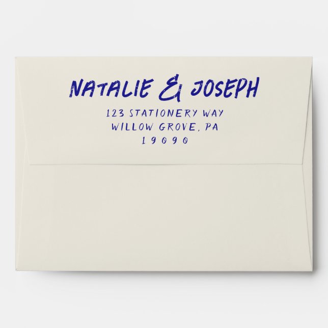 Modern Grunge Colourful Fun Retro Funky Wedding Envelope (Back (Top Flap))