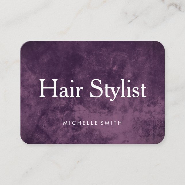 Modern Grunge Hair Stylist Business Card (Front)