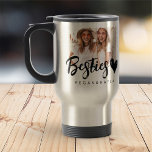 Modern Grunge Heart Best Friends BFF Photo Travel Mug<br><div class="desc">Design is composed of fun and playful typography with sans serif and serif font. Add a custom photo.</div>