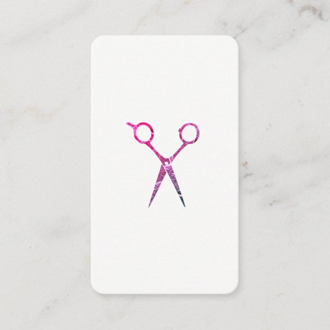 Modern Grunge Magenta Scissors Appointment Card (Front)