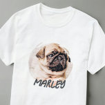 Modern Grunge Playful Simple Custom Pet Photo T-Shirt<br><div class="desc">This simple and classic design is composed of serif typography and add a custom photo of your pet.</div>