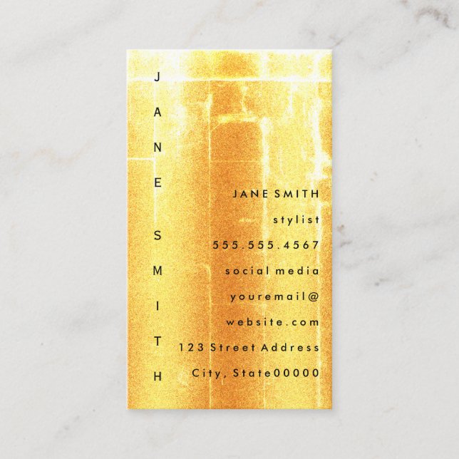 Modern Grunge with Vertical Text Business Card (Front)