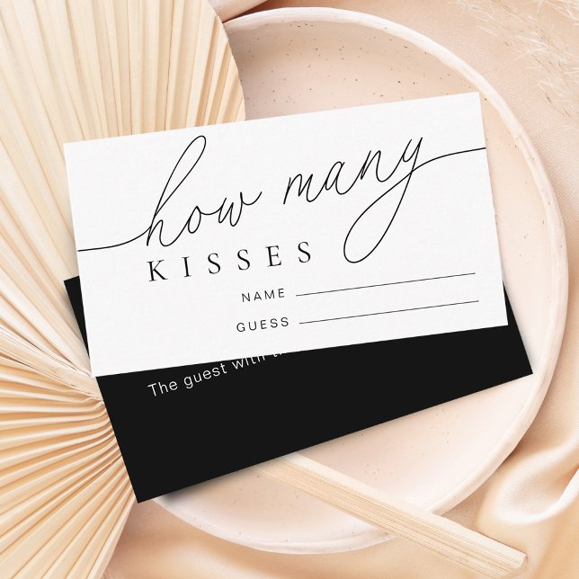 Modern Guess How Many Kisses Bridal Shower Game Enclosure Card (Modern Guess How Many Kisses Bridal Shower Game Enclosure Card)