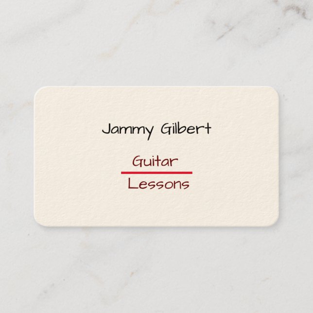 Modern·Guitar Lessons Business Name Card  (Front)
