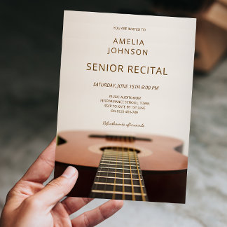 Modern Guitar Music Senior Recital Invitation