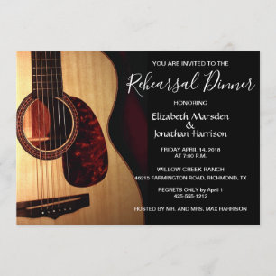 Modern Guitar Musical Rehearsal Dinner Invitation