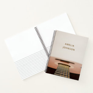 Modern Guitar Personalized Musician Name Notebook