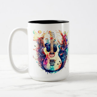 Modern guitar  Two-Tone coffee mug