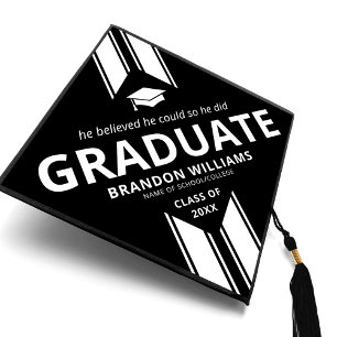 Modern Guy Quote Graduation Cap Topper
