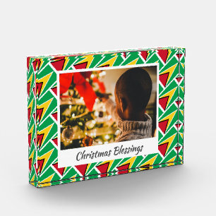 Modern GUYANA FLAG Christmas Keepsake Photo Block