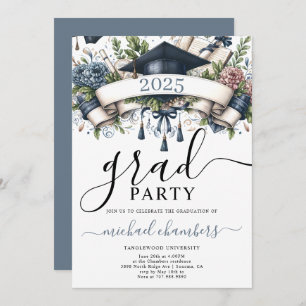 Modern Guy's Graduation Party  Invitation