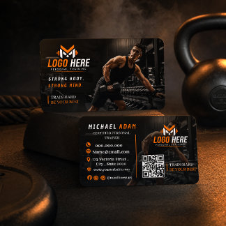Modern Gym Fitness Personal Trainer  Business Card