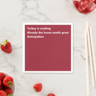 Modern Haiku Poem Minimal Burgundy Thanksgiving Napkin