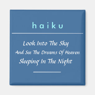 Modern Haiku Refrigerator Magnet (Square)