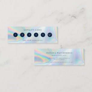 Modern Hair and Makeup Holographic Business Loyalty Card