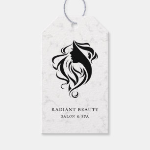 Modern Hair Salon Logo Grey Marble Price Tags