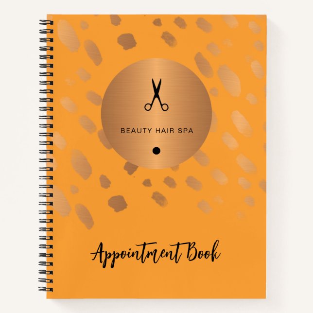 Modern hair salon personalized appointment book (Front)