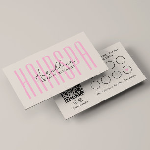 Modern Hair Spa Therapist Pink Sand Script Rewards Loyalty Card