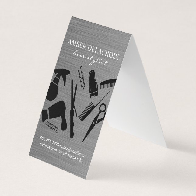 Modern Hair Stylist Business Card (Front)