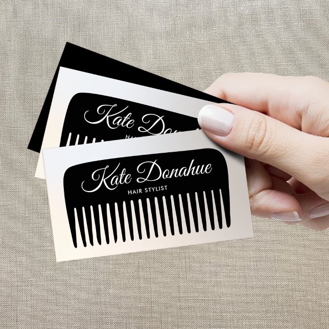 Modern Hair Stylist Comb Beauty Salon Business Card (Creator Uploaded)