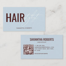 Modern hair stylist QR Code blue red