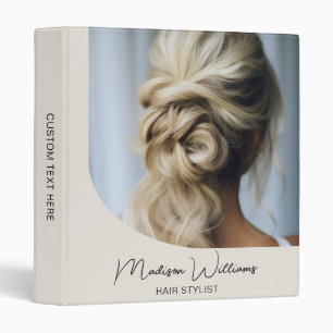 Modern Hair Stylist Salon Custom Photo Script Binder