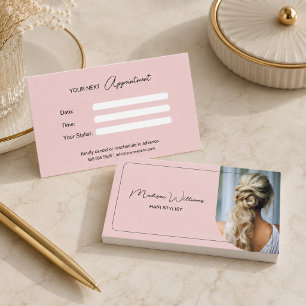 Modern Hair Stylist Salon Pink Appointment Card