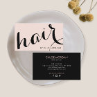 Modern hair stylist script blush pink 