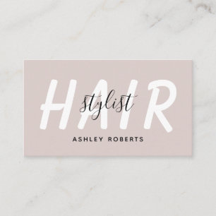 Modern hair stylist tan  business card