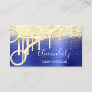 Modern Hairdresser Coiffeur Scissors Gold Royal Business Card