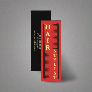 Modern Hairdresser Hair Stylist Beauty Salon Black Mini Business Card
