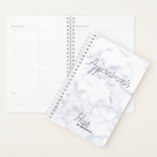 modern hairstylist appointment book grey marble planner