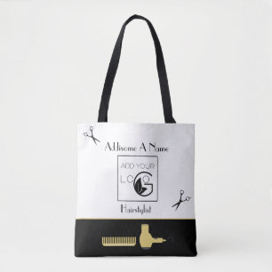 Modern hairstylist company marketing business tot tote bag