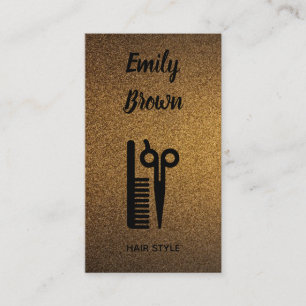 Modern hairstylist copper gold professional luxury business card