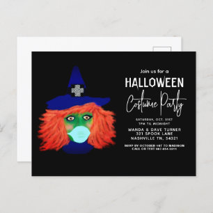 Modern Halloween Costume Party Witch Theme Adults Postcard