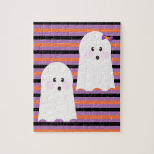 Modern Halloween Cute Ghost Jigsaw Puzzle