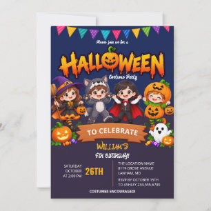 Modern Halloween Kids Costume Party Invitation