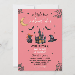 Modern Halloween Little Boo Baby Shower            Invitation