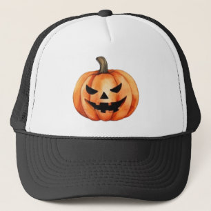 Modern Halloween Orange Pumpkin Trucker Hat