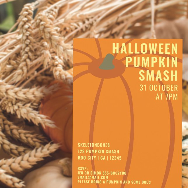 Modern Halloween Pumpkin Smash Party Invitation (Creator Uploaded)