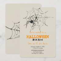 Modern Halloween simple creepy spider party