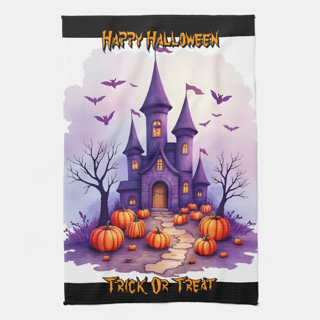 Modern Halloween Spooky Cute Collection Kitchen Towel (Vertical)