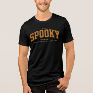 Modern Halloween Spooky Dentist Est. Date Custom Tri-Blend Shirt