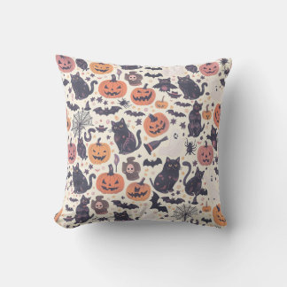 modern halloween throw pillow