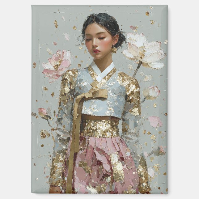 Modern Hanbok Art Print Magnet (Front)