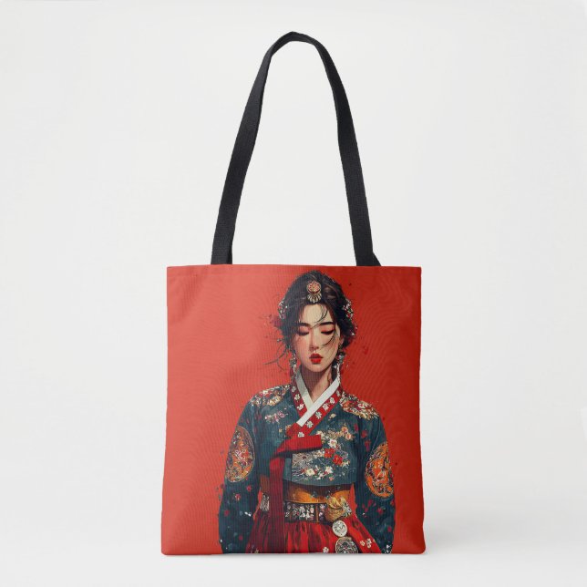 Modern Hanbok Portrait Tote Bag (Front)