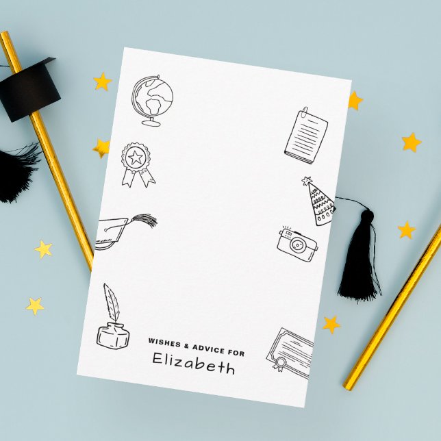  Modern Hand Drawn Chic Graduate Enclosure Card (Creator Uploaded)