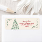 Modern Hand Drawn Holiday Return Address Label